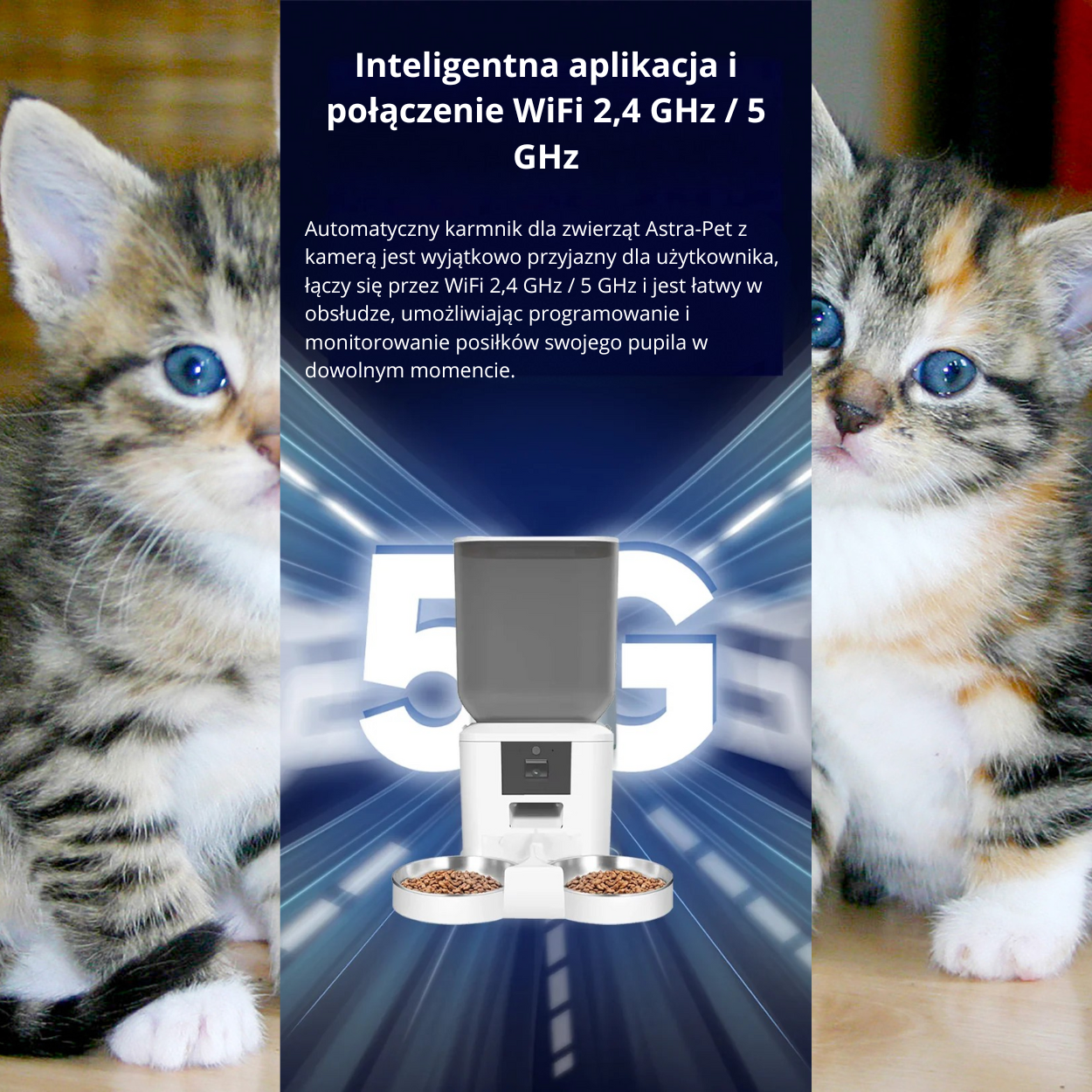 8 L Inteligentny Automatyczny Podajnik Karmy dla Kota z Kamerą 1080 p i WiFi