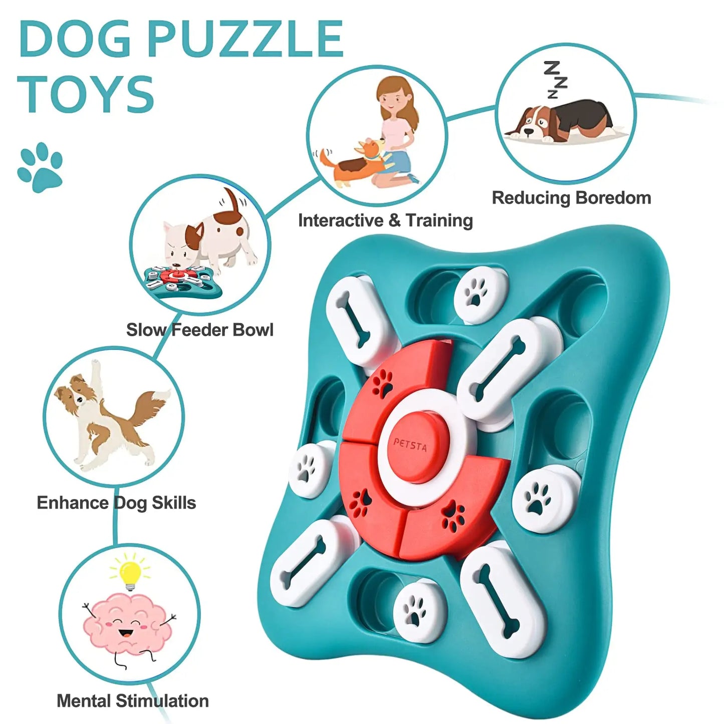 Interactive Dog Puzzle Toy – Treat Dispenser for Mental Stimulation & Training