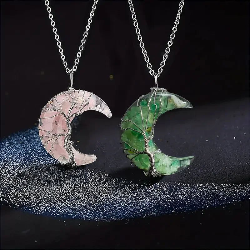 7-Chakra-Kristallkette mit Lebensbaum-Anhänger