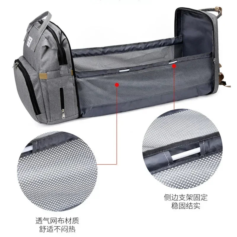 Video Multifunktions-Wickeltasche Rucksack mit Wickelunterlage