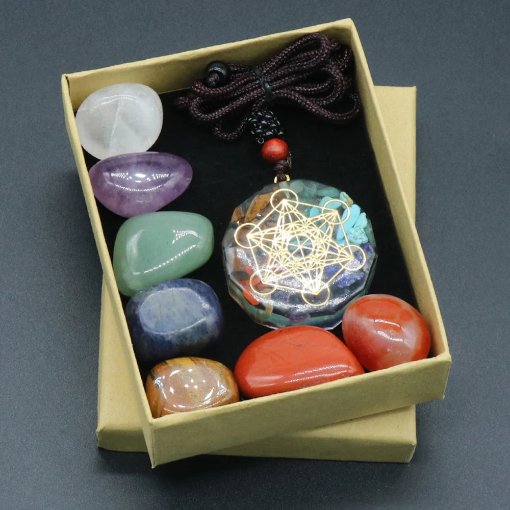 Natural Crystal Chakra Set – Energy Healing & Meditation Stones Collection