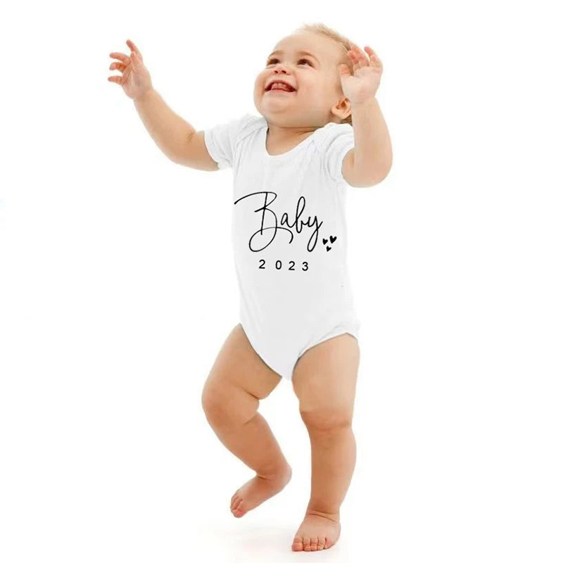 Baby-Strampler – Kurzarm-Overall aus Baumwolle mit „I Love Mom & Dad“-Aufdruck