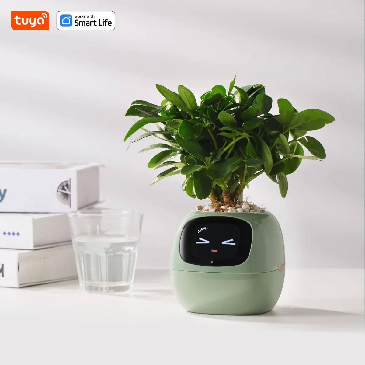 Tuya Ivy Smart Planter, 49 Rich Expressions,7 smart sensors, AI Chips