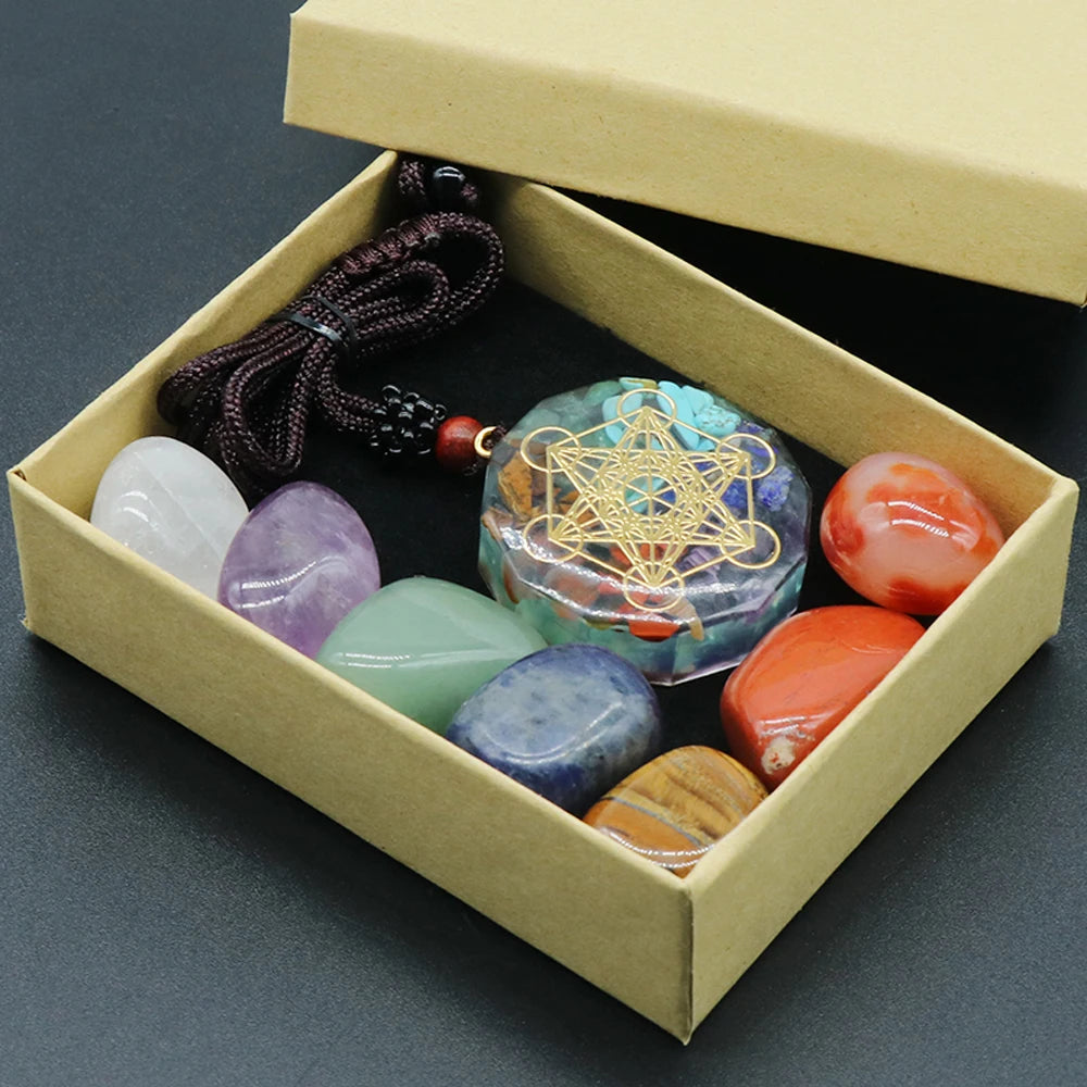 Natural Crystal Chakra Set – Energy Healing & Meditation Stones Collection