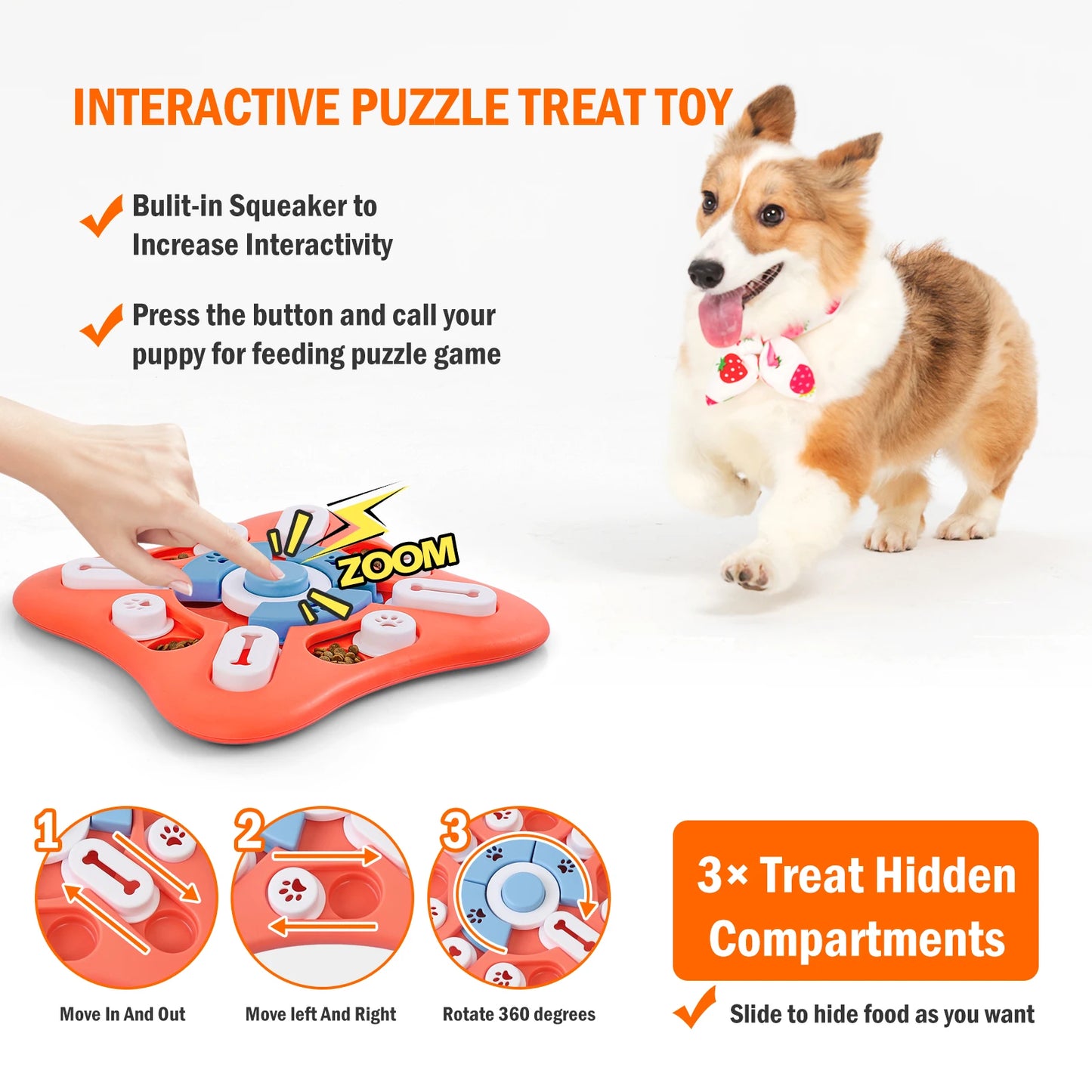 Dog Puzzle Toy for IQ Training & Mental Enrichment, feeder