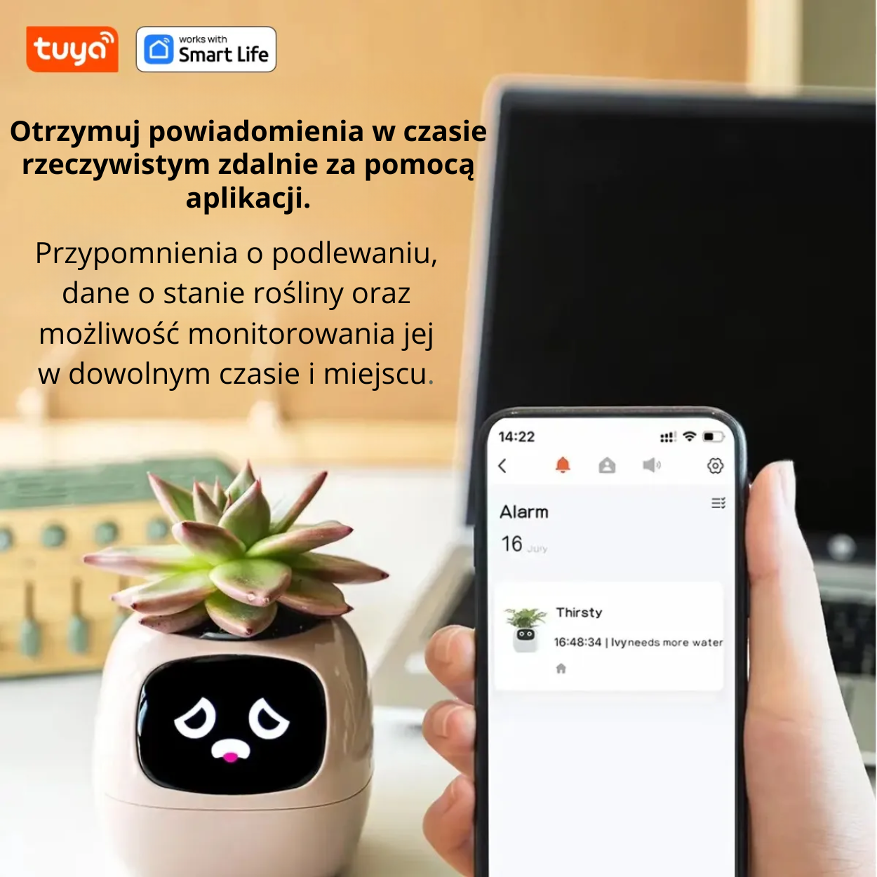 Tuya Ivy Smart Planter – inteligentna doniczka z 49 ekspresjami, 7 czujnikami i układami AI.