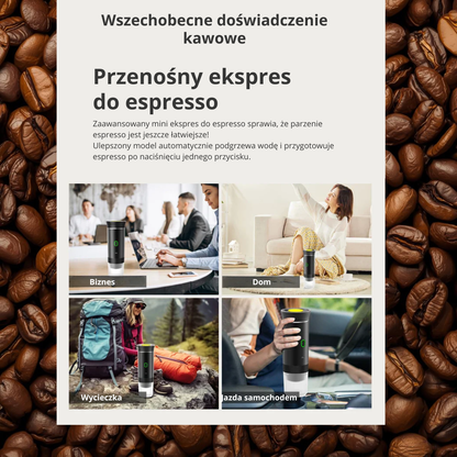 Bezprzewodowy, elektryczny, przenośny ekspres do kawy 3-w-1 – Espresso – Dolce Gusto – Nespresso