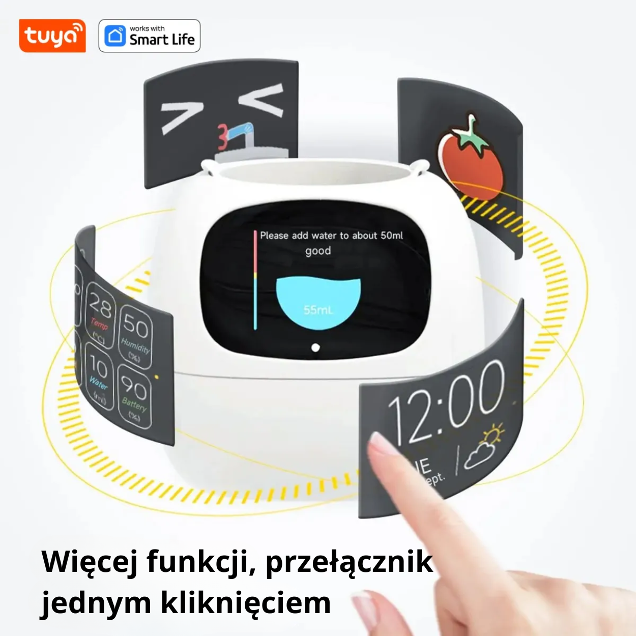 Tuya Ivy Smart Planter – inteligentna doniczka z 49 ekspresjami, 7 czujnikami i układami AI.