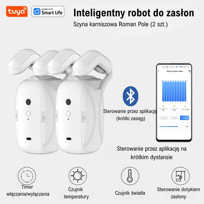 Tuya Smart Curtain Robot – Bluetooth, sterowanie aplikacją, Pull-to-Start, udźwig 8 kg