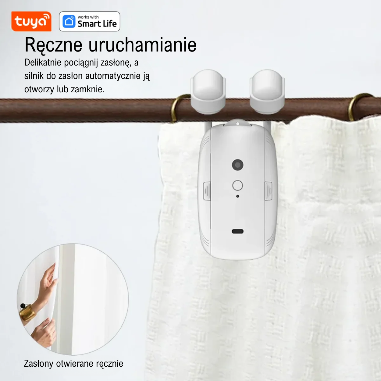 Tuya Smart Curtain Robot – Bluetooth, sterowanie aplikacją, Pull-to-Start, udźwig 8 kg
