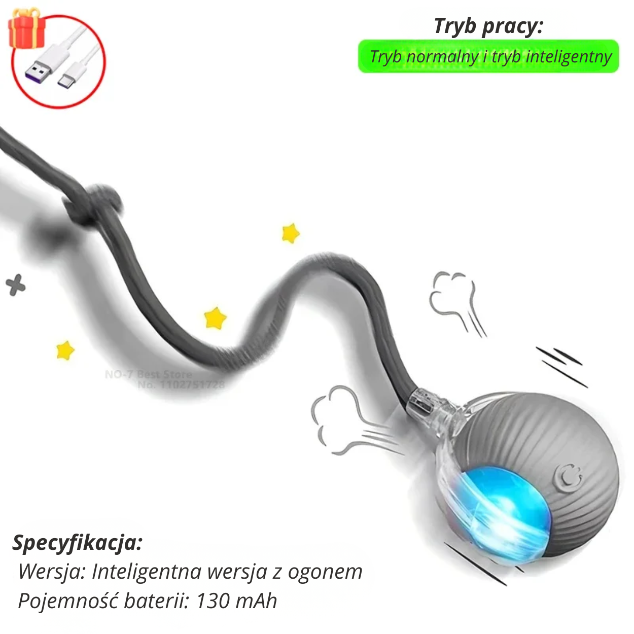 Interaktywna, ładowalna inteligentna zabawka dla zwierząt