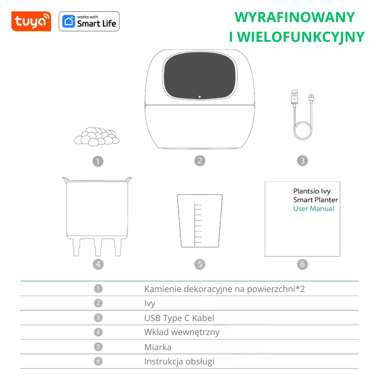 Tuya Ivy Smart Planter – inteligentna doniczka z 49 ekspresjami, 7 czujnikami i układami AI.