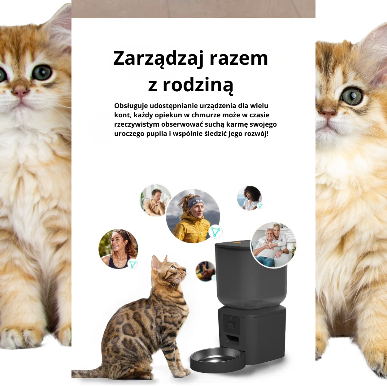 8 L Inteligentny Automatyczny Podajnik Karmy dla Kota z Kamerą 1080 p i WiFi