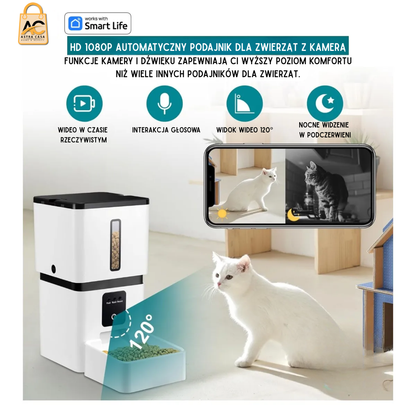 Automatic Smart Food Dispenser with HD Camera WiFi