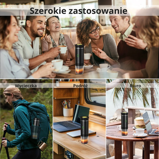 Bezprzewodowy, elektryczny, przenośny ekspres do kawy 3-w-1 – Espresso – Dolce Gusto – Nespresso