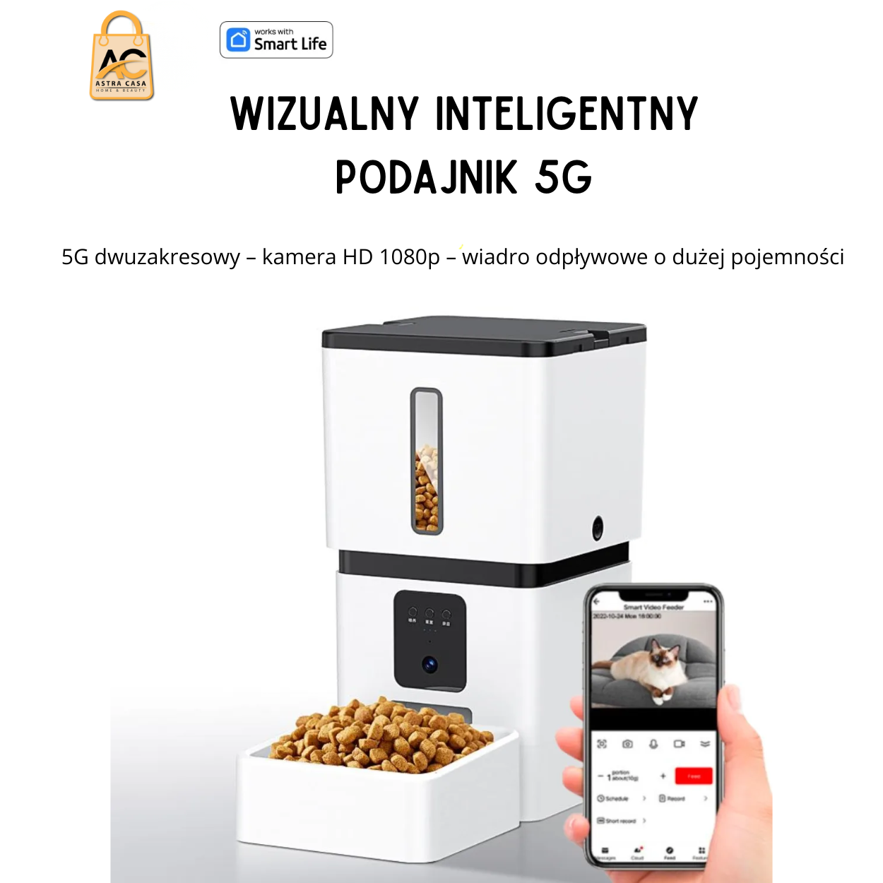 Automatic Smart Food Dispenser with HD Camera WiFi