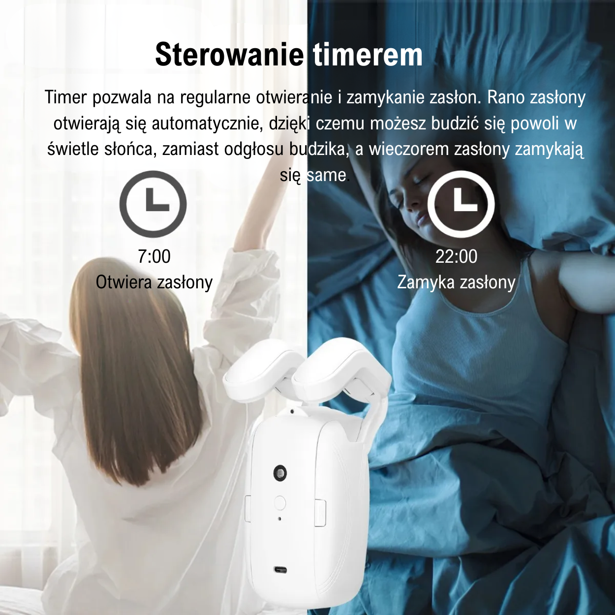Tuya Smart Curtain Robot – Bluetooth, sterowanie aplikacją, Pull-to-Start, udźwig 8 kg
