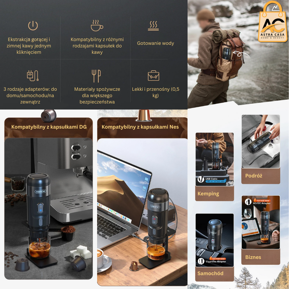 Portable Coffee Machine for Car & Home,DC12V  - 3 in 1 Expresso,Nexpresso Dolce