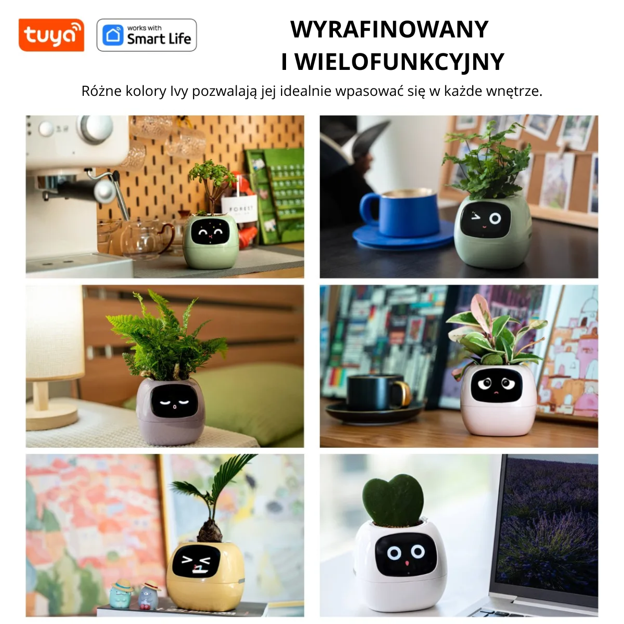 Tuya Ivy Smart Planter – inteligentna doniczka z 49 ekspresjami, 7 czujnikami i układami AI.