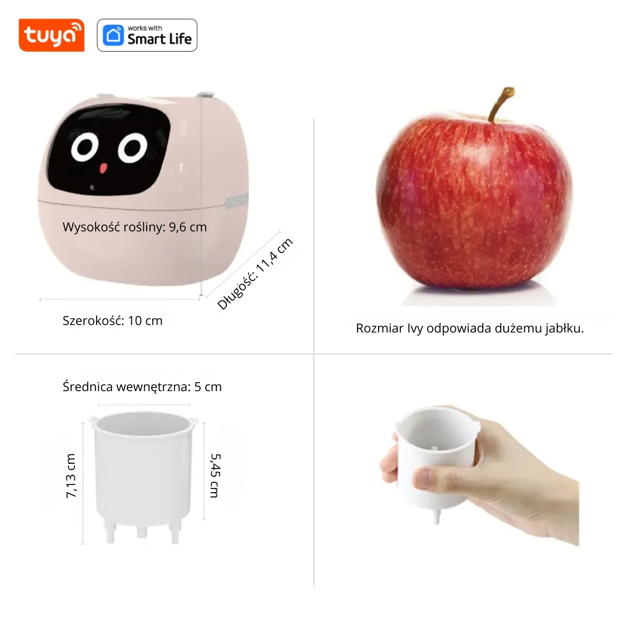 Tuya Ivy Smart Planter – inteligentna doniczka z 49 ekspresjami, 7 czujnikami i układami AI.