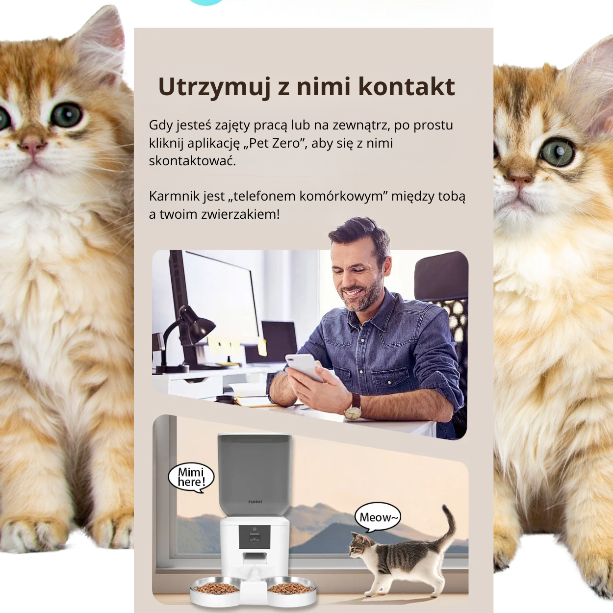 8 L Inteligentny Automatyczny Podajnik Karmy dla Kota z Kamerą 1080 p i WiFi