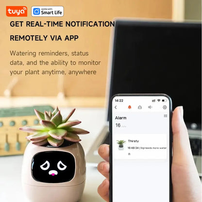 Tuya Ivy Smart Planter, 49 Rich Expressions,7 smart sensors, AI Chips