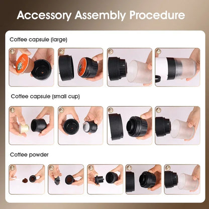 (Nescafé, Dolce Gusto, gemahlener Kaffee) Kabellose tragbare 3-in-1-Kaffeemaschine mit mehreren Kapseln