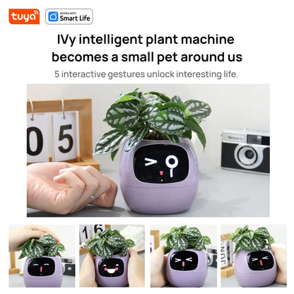 Tuya Ivy Smart Planter, 49 Rich Expressions,7 smart sensors, AI Chips