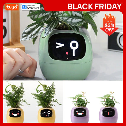 Tuya Ivy Smart Planter, 49 Rich Expressions,7 smart sensors, AI Chips