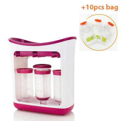 Complementary Food Squeeze Station with 10pcs Squeeze Bags Baby Food Dispenser