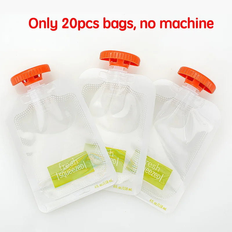 Complementary Food Squeeze Station with 10pcs Squeeze Bags Baby Food Dispenser