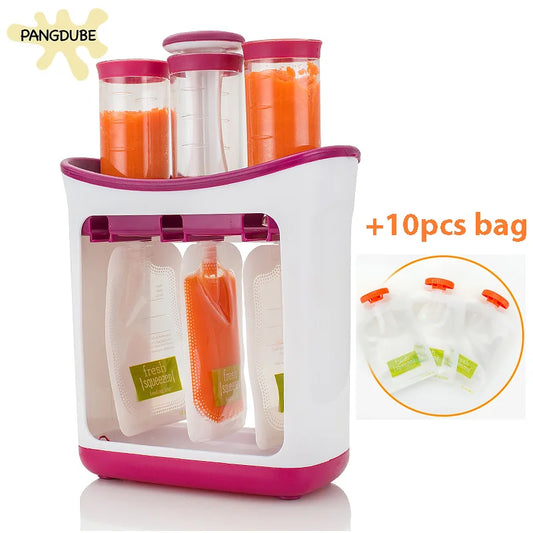 Complementary Food Squeeze Station with 10pcs Squeeze Bags Baby Food Dispenser