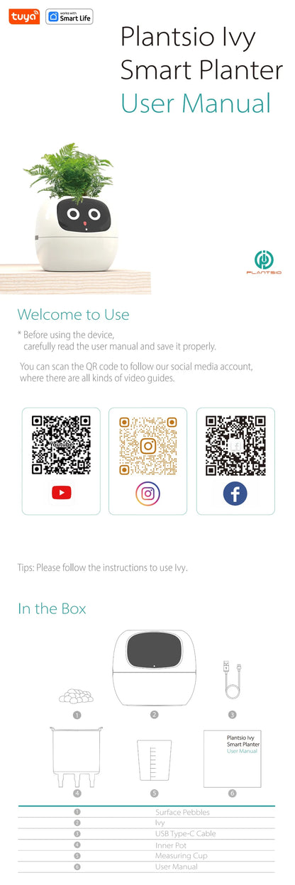 Tuya Ivy Smart Planter – inteligentna doniczka z 49 ekspresjami, 7 czujnikami i układami AI.