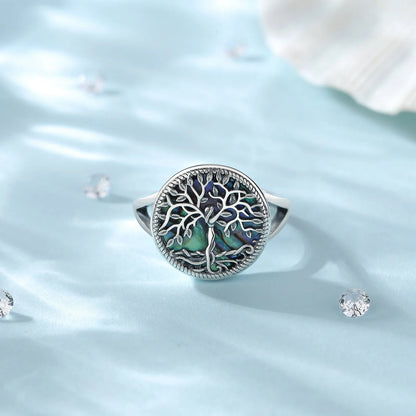 925 Sterling Silver Adjustable Tree of Life Ring