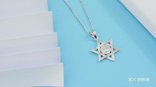 Video – Anhänger Davidstern aus 925er Sterlingsilber und Zirkonia